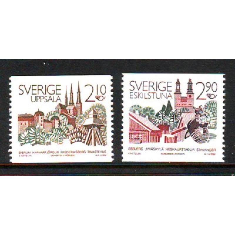 Sweden Sc  1603-04 1986 Nordic Cooperation stamp set  mint NH