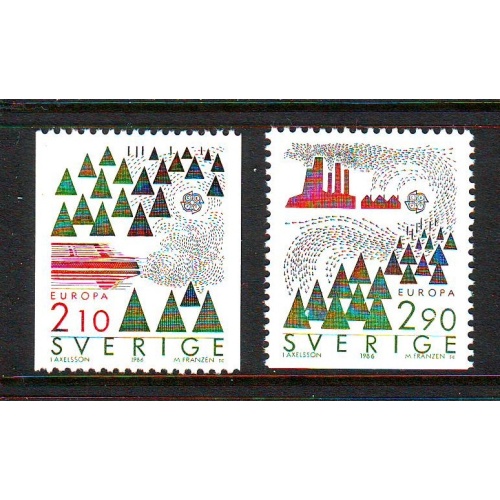 Sweden Sc  1605-1606 1986  Europa stamp set mint NH