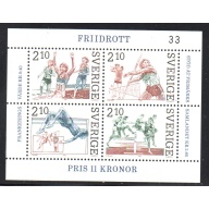 Sweden Sc 1611 1986 Track & Field Athletes stamp sheet mint NH