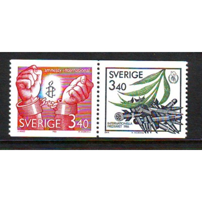 Sweden Sc  1612-1613 Amnesty International stamp set mint NH