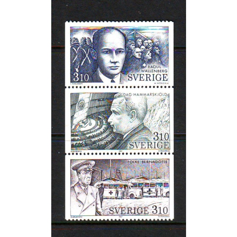 Sweden Sc 1643-45 1987 Famous Swedes mint NH
