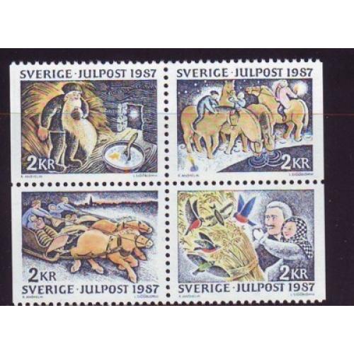 Sweden Sc  1657-60 1987 Christmas stamps et mint NH