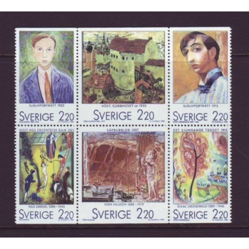 Sweden Sc  1699a 1988 Paintings  stamp sheet  mint NH