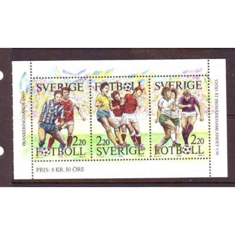 Sweden Sc 1708a 1998 Soccer stamp booklet pane mint NH
