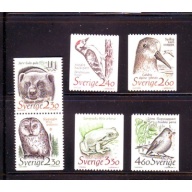 Sweden Sc 1723-1728 1989 Endangered Speices stamp set mint NH