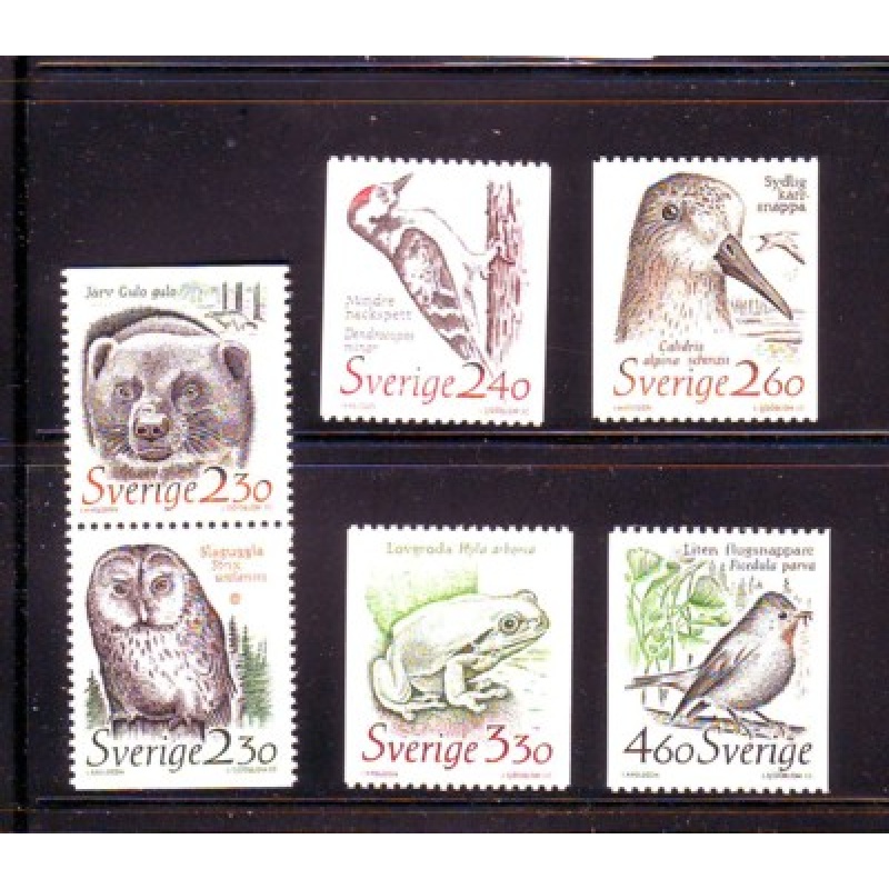 Sweden Sc 1723-1728 1989 Endangered Speices stamp set mint NH