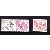 Sweden Sc  1736-1738 1989  Europa stamp set mint NH