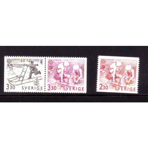 Sweden Sc  1736-1738 1989  Europa stamp set mint NH