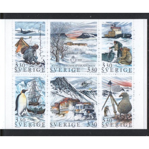 Sweden Sc  1754a 1989  Polar Exploraion stamp booklet pane mint NH