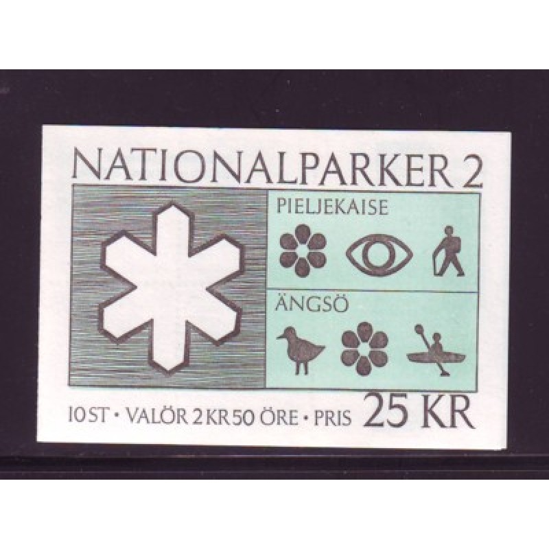 Sweden Sc  1777a 1990 National Parks stamp booklet  mint NH