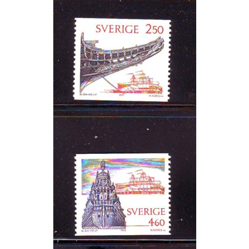 Sweden Sc 1829-1830 1990 Man-of-war Wasa Museum stamp set mint NH