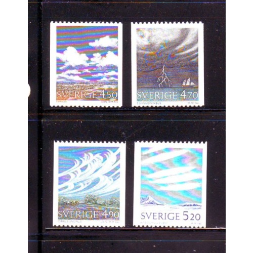 Sweden Sc 1845-1848 1990 Clouds stamp set mint NH