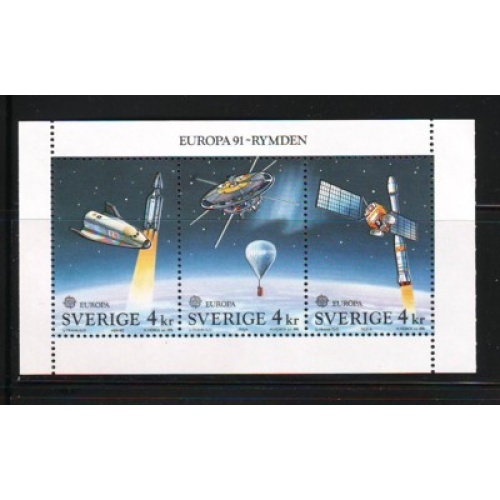 Sweden Sc  1891-1893 1991  Europa  Space stamp set mint NH