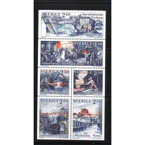 Sweden Sc 1898-1903 1991 Iron Mining stamp set mint NH