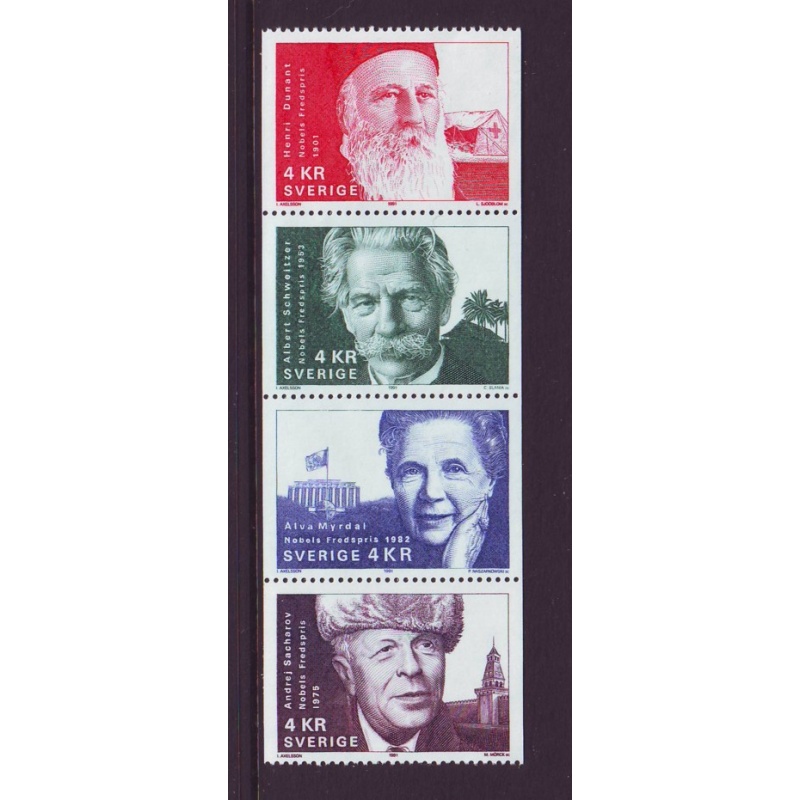Sweden Sc 1914-1917 1991 Nobel Prize Winners stamp set  mint NH