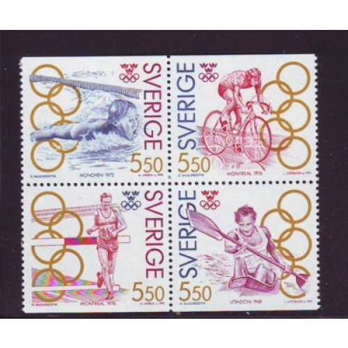 Sweden Sc 1953-1956 1992 Olympic Champions  stamp set mint NH