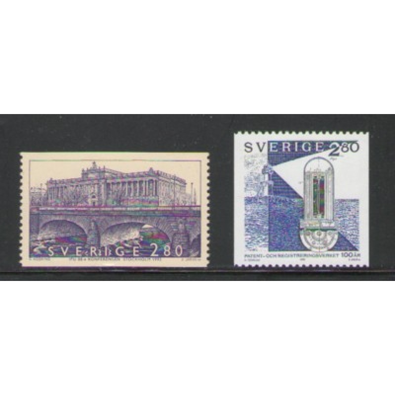 Sweden Sc 1961-1962 1992 IPU & Patent Office stamp set mint NH
