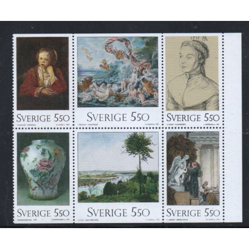 Sweden Sc 1963-1968 1992 Paintings Nat Museum of Fine Arts stamp set mint NH
