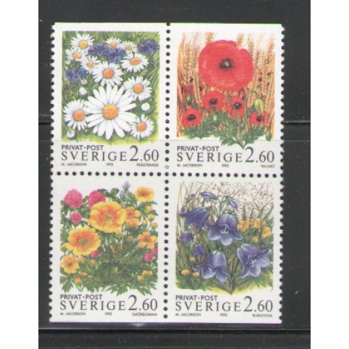 Sweden Sc 2013-2016 1993 Flowers stamp set mint NH