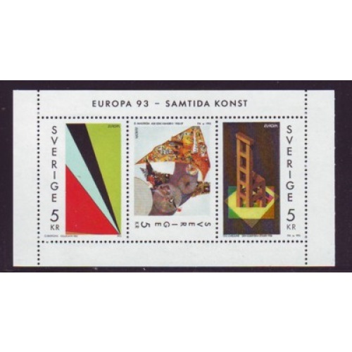 Sweden Sc 2017-2019 1993 Europa, Contemporary Art, stamp set mint NH