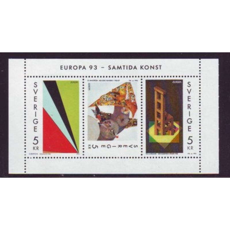 Sweden Sc 2017-2019 1993 Europa, Contemporary Art, stamp set mint NH