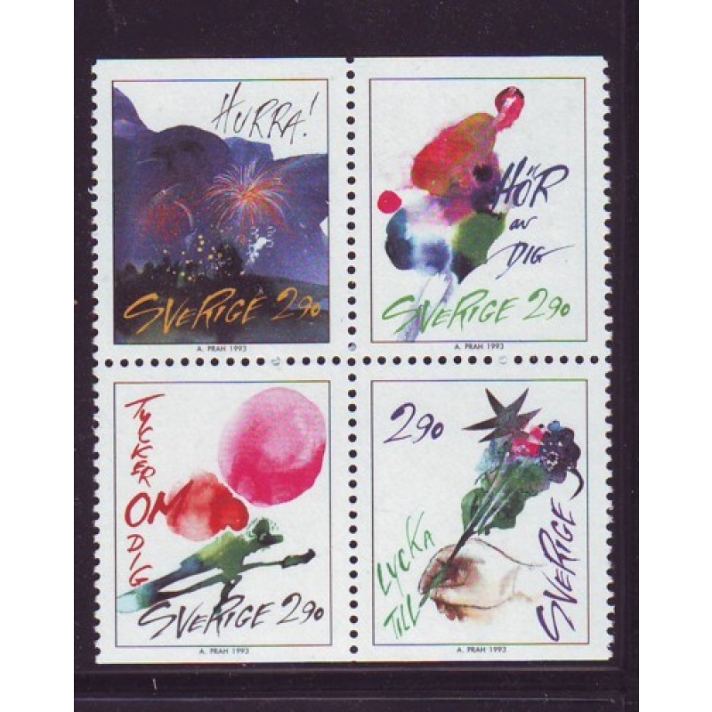 Sweden Sc 2024-2027 1993 Greetings stamp set mint NH