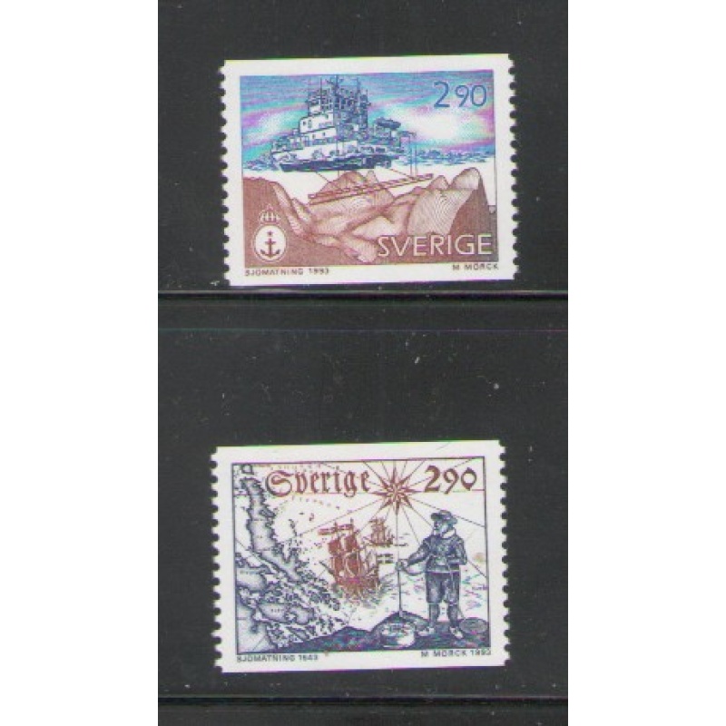 Sweden Sc  2032-2033 1993 Hydrographic Survey stamp set mint NH