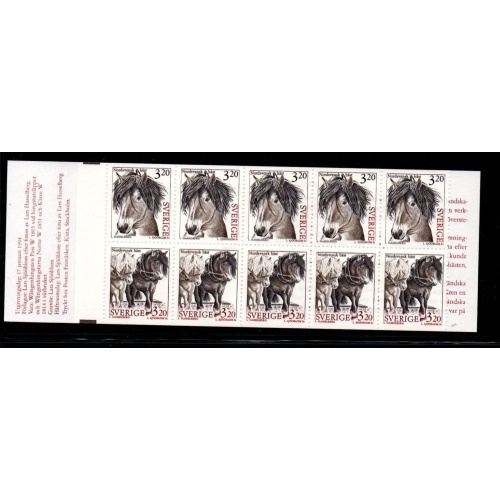 Sweden Sc 2048a 1994 Horses stamp booklet mint NH