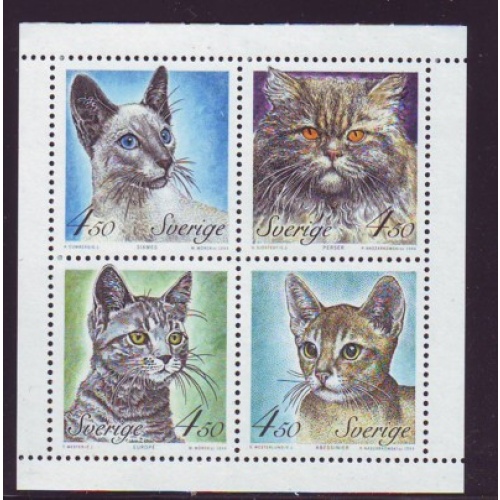 Sweden Sc 2061-2064 1994 Cats stamp set mint NH