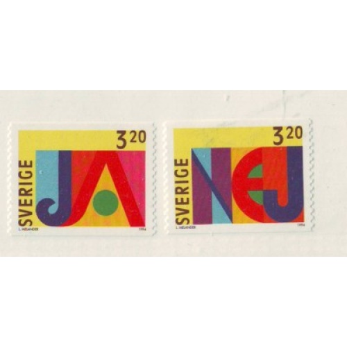 Sweden Sc 2095-2096 1994 Yes or No stamp set mint NH
