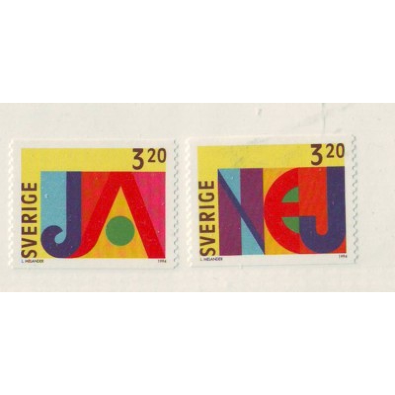 Sweden Sc 2095-2096 1994 Yes or No stamp set mint NH