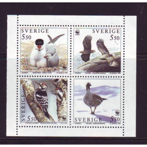 Sweden Sc 2097-2100 1994 WWF Wildlife stamp set mint NH