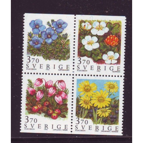 Sweden Sc 2121-2124 1995 Flowers stamp set mint NH