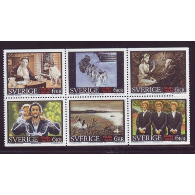 Sweden Sc 2138-2143 1995 Movies Anniversary stamp set mint NH