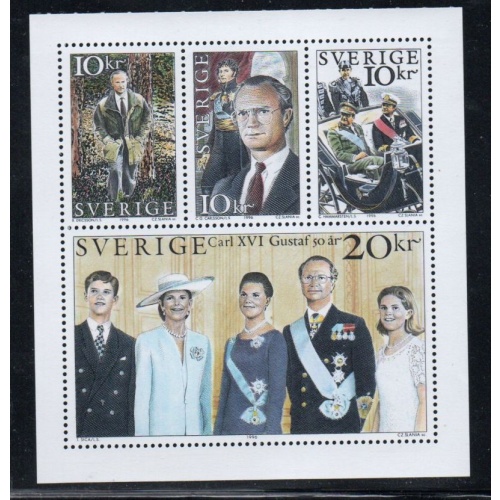 Sweden Sc  2167a 1996  50th Birthday King stamp booklet pane mint NH