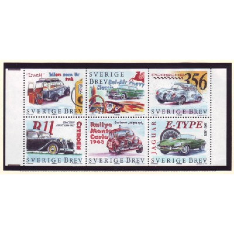 Sweden Sc  2253a 1997  Classic Cars stamp set mint NH