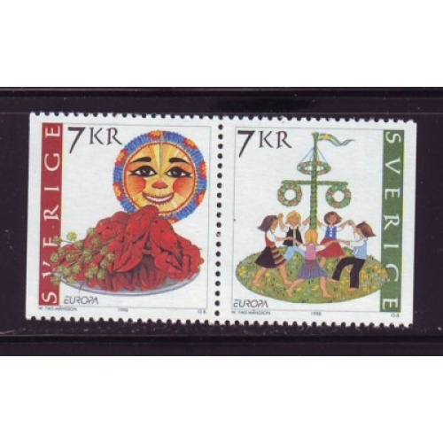 Sweden Sc 2290-2291 1998 Europa Holidays & Festivals stamp set mint NH