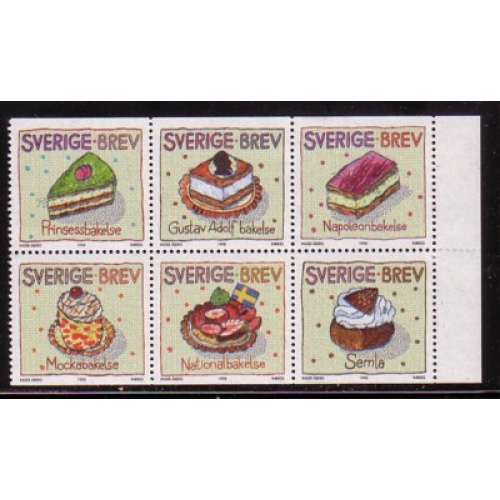 Sweden Sc  2299a 1998 Pastries stamp booklet pane mint NH