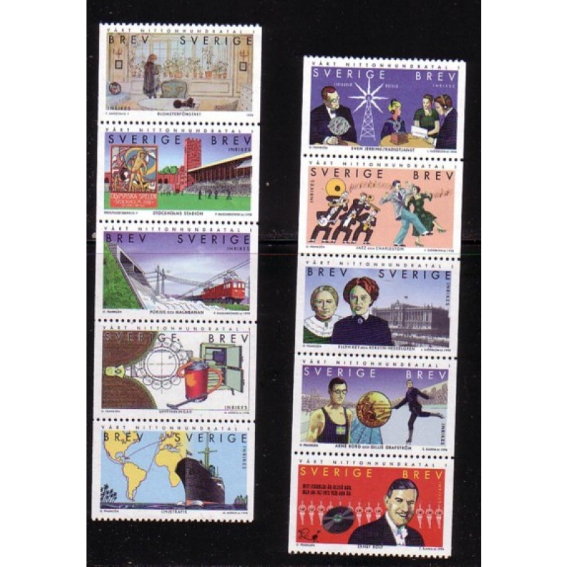 Sweden Sc  2300-2309 1998 Millennium stamp set mint NH