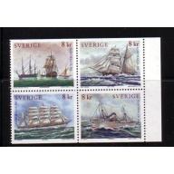 Sweden Sc  2339-2342 1999 Swedish Ships stamp block mint NH