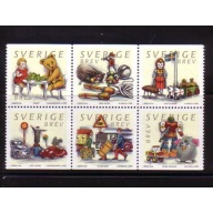 Sweden Sc  2400 2000 Toys stamp booklet pane of 6 mint NH