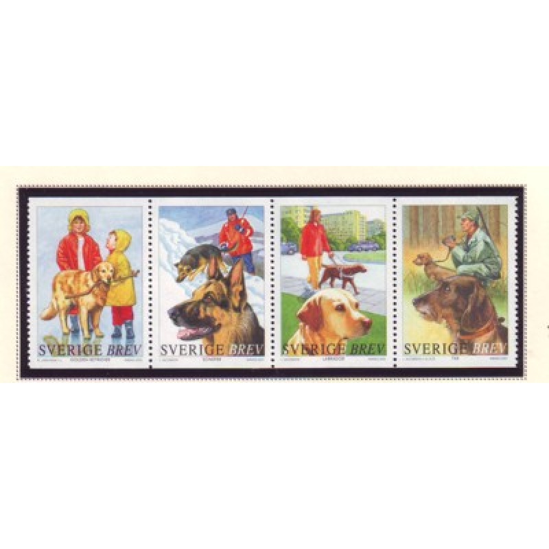 Sweden Sc  2408 2000 Dogs stamp strip of 4 mint NH