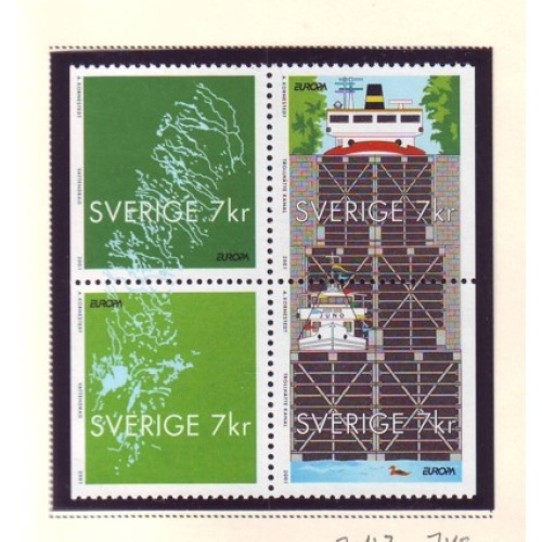 Sweden Sc  2413 2000 Europa stamp booklet pane of 4 mint NH