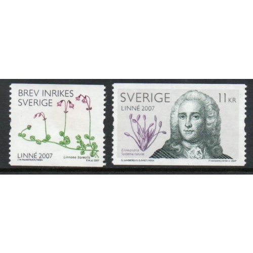Sweden Sc  2549-2550 2007 Birth of von Linne stamp set mint NH