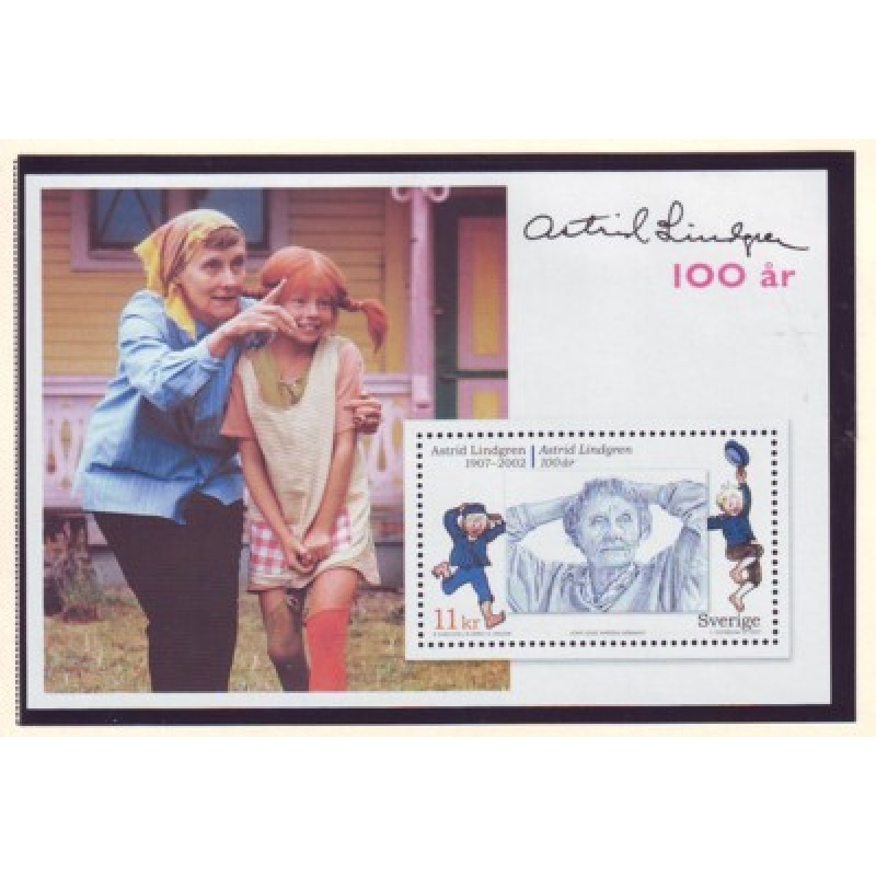 Sweden Sc 2572 2007  Lindgren stamp sheet  mint NH