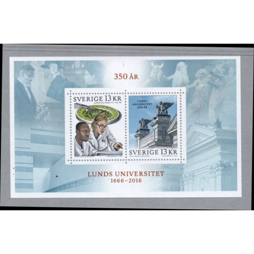Sweden Sc  2788 2016 Lund University Anniversary stamp sheet mint NH
