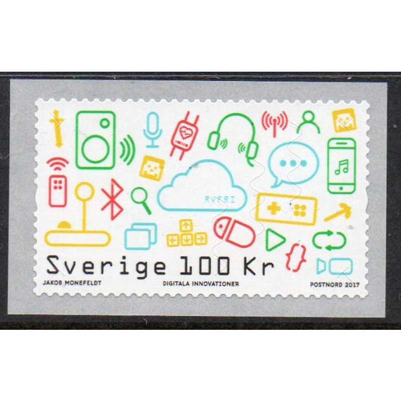 Sweden Sc 2807 2017 100kr Digital Innovations stamp mint NH