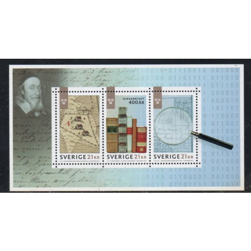 Sweden Sc 2816 2018 National Archives stamp sheet  mint NH