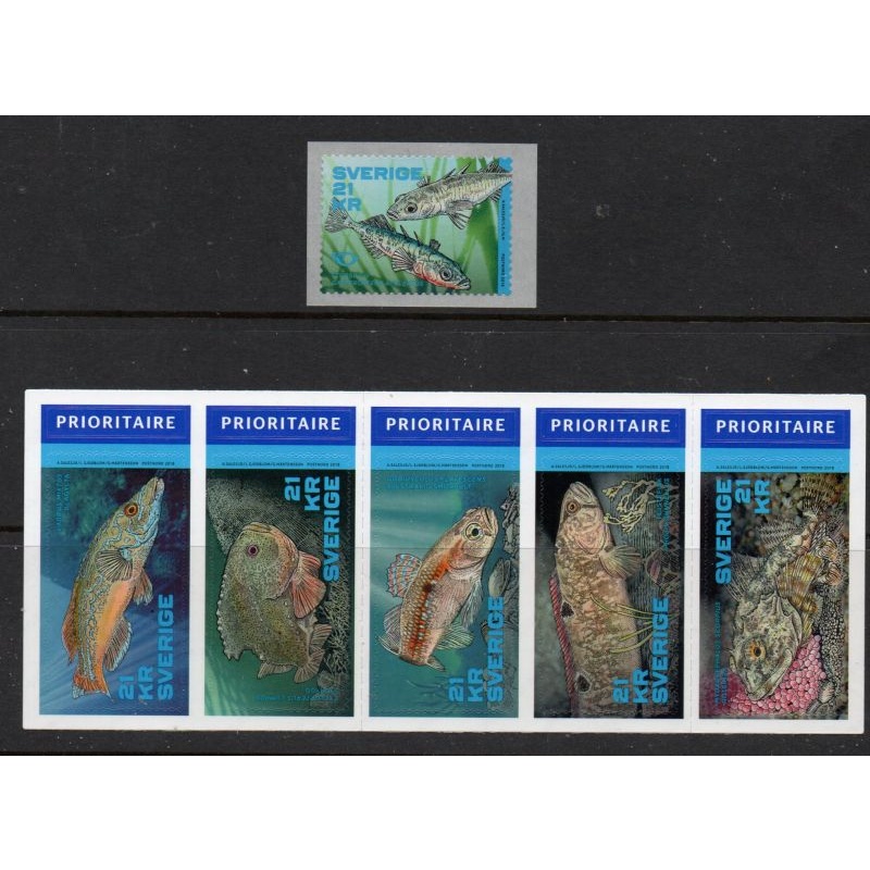 Sweden Sc 2819-2920 2018 Fish stamp set  mint NH