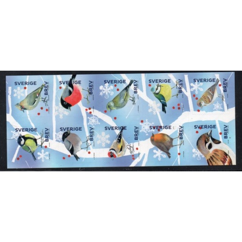 Sweden Sc 2829 2018 birds stamp block of 10 mint NH